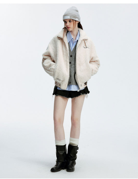 MEDM Ethnic Trim Belted Sherpa Jacket | Face 3 Face