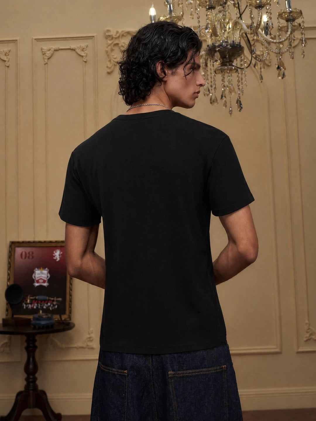 YADcrew Baroque Small Logo Embroidered Tee | Face 3 Face