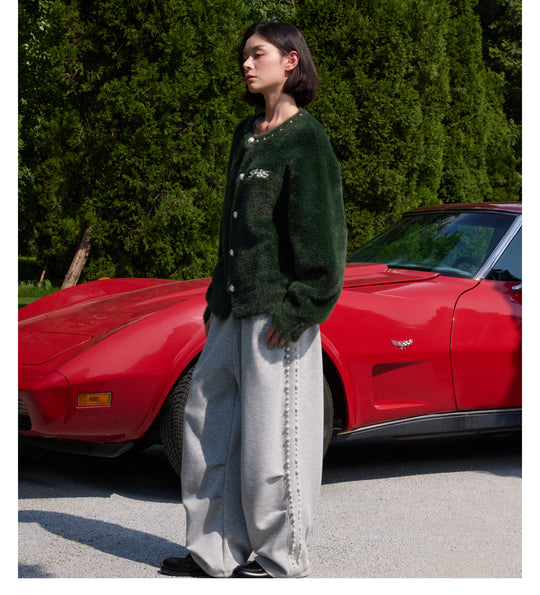 S45 Pearl Button Fuzzy Fleece Cardigan | Face 3 Face