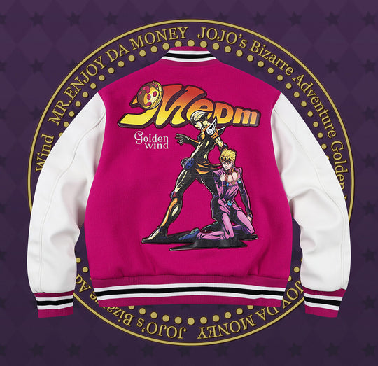 MEDM × JOJO Embroidered Patch Varsity Jacket | Face 3 Face