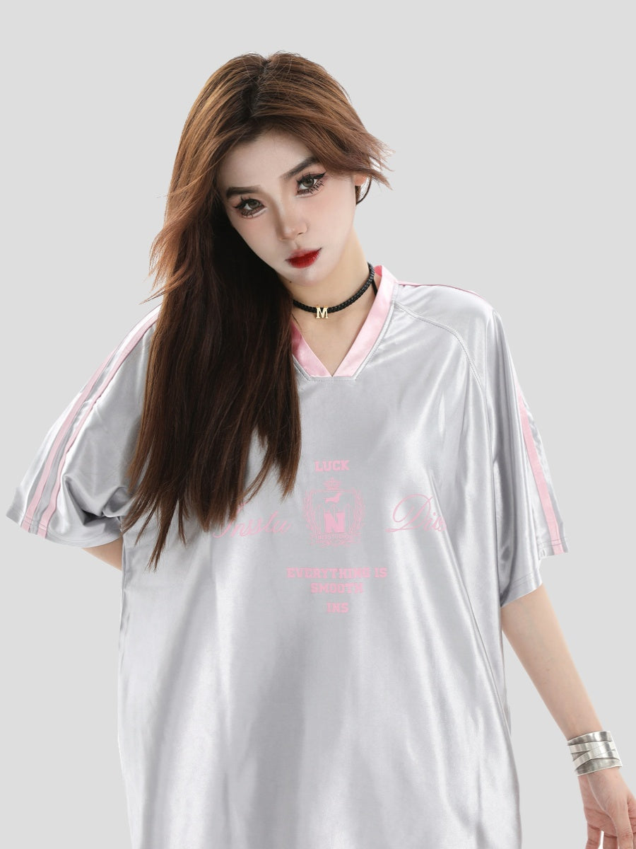 INSstudios Contrast Striped V-neck Soccer Jersey | Face 3 Face