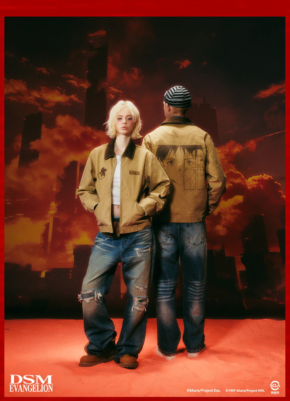 DSM x EVA Shinji and Rei Washed Detroit Jacket | Face 3 Face