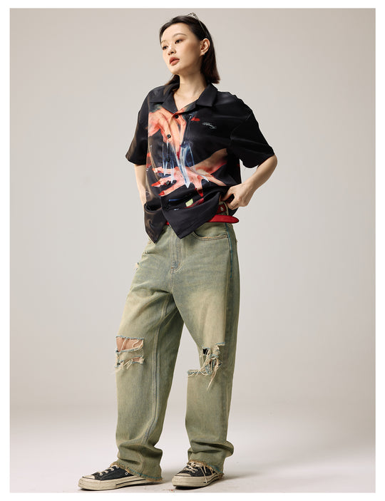 Remedy Finger and Wine Glass Full Print Short Sleeve Cuban Shirt | Face 3 Face