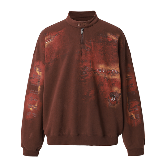 JHYQ Scrap Tech Printed Half Zip Sweatshirt
