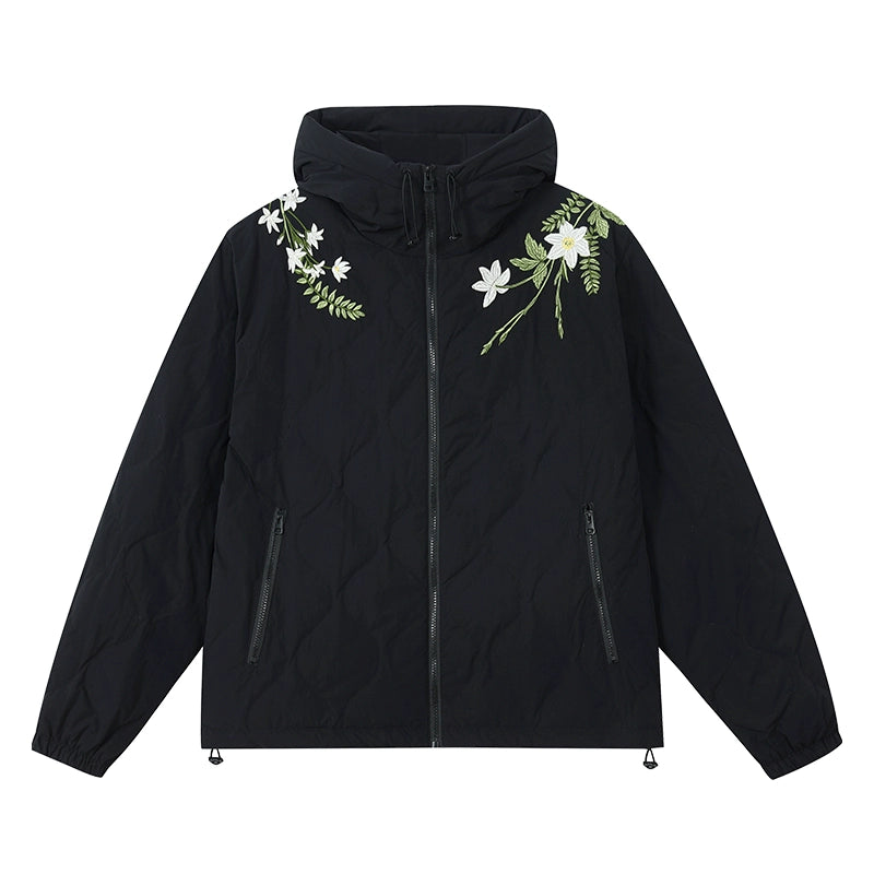 Harsh and Cruel Floral Quilted Hooded Down Jacket | Face 3 Face