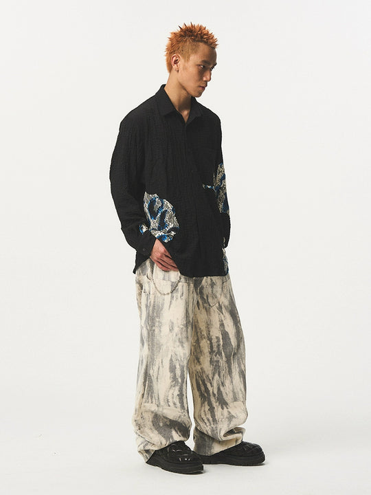 EMPTY REFERENCE Burnt Flower Lace Long Sleeve Shirt | Face 3 Face