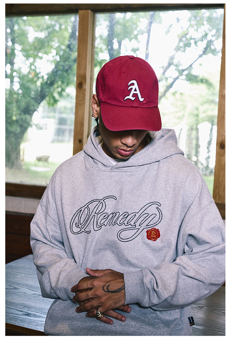 Remedy Metal Wax Seal 3D Logo Embroidered Hoodie | Face 3 Face