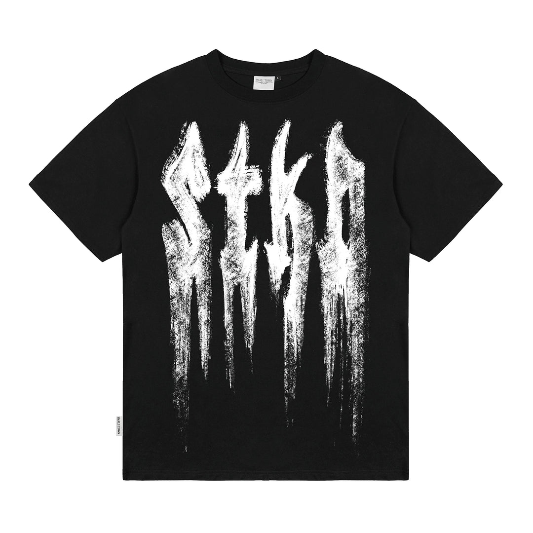 Small Town Kid Brush Paint Hand-Painted Print Tee | Face 3 Face