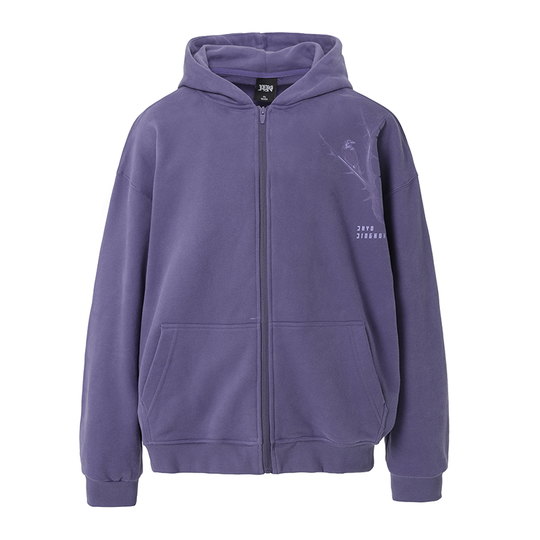 JHYQ Dead Tree Bird Printed Zipper Hoodie