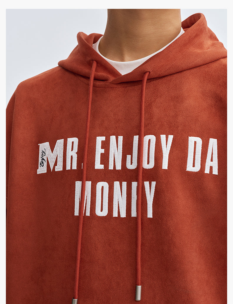 MEDM Basic Letter Logo Suede Hoodie | Face 3 Face