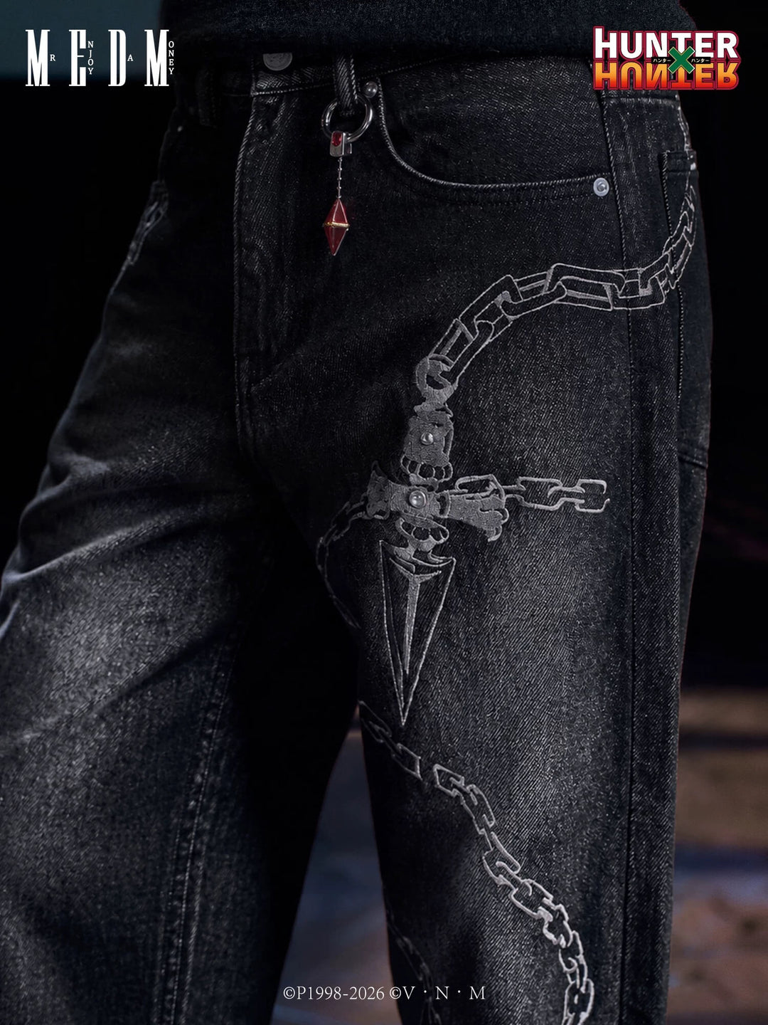 MEDM × HUNTER×HUNTER Kurapika Chain Embroidered Jeans