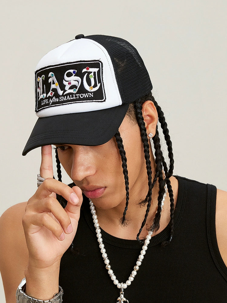 Small Town Kid LAST Badge Diamond Studded Trucker Cap | Face 3 Face