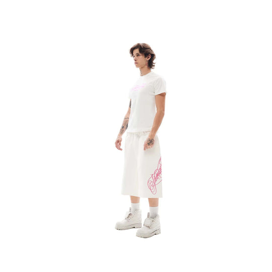 KARMANISTIC 3D Letter Embroidered Baggy Sweat Shorts | Face 3 Face