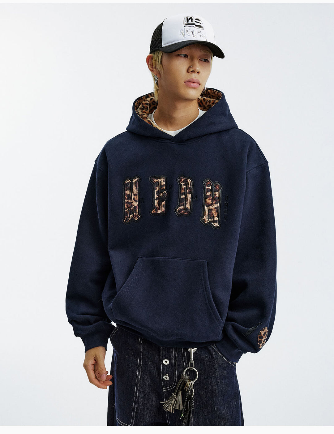 MEDM Leopard Faux Fur Layered Hoodie | Face 3 Face