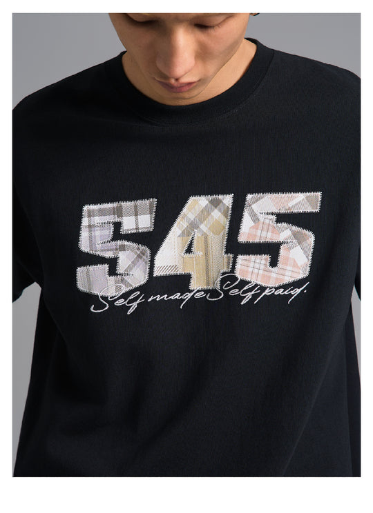 S45 Plaid Logo Patch Embroidery Tee | Face 3 Face