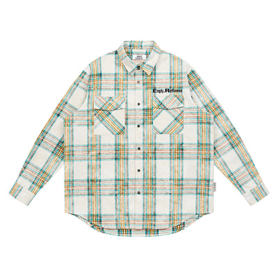 EMPTY REFERENCE Checkered Sandblasted Long Sleeved Shirt