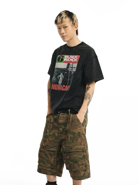 NOVACAM Vintage Rock Washed Black Stitch Tee | Face 3 Face