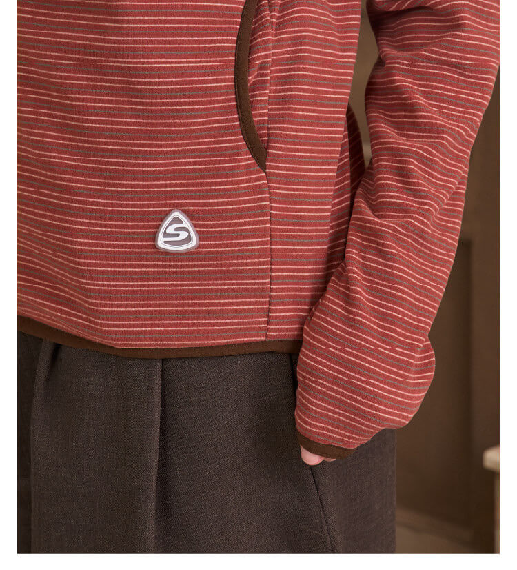 S45 Soft Textured Striped Zip Up Hoodie | Face 3 Face