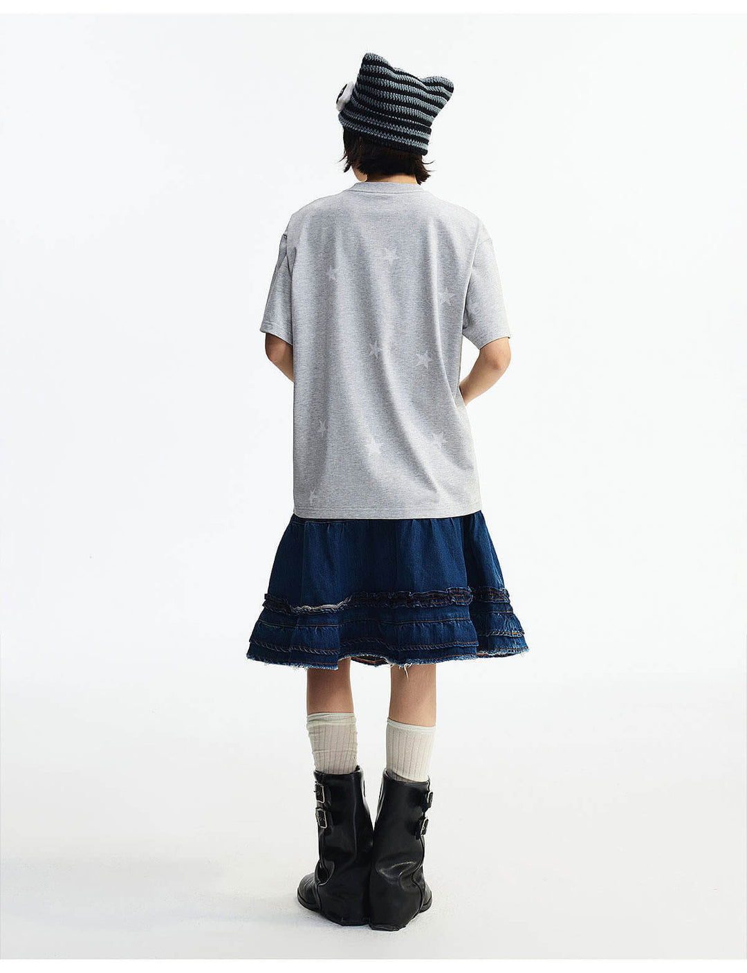 MEDM All Over Star and Graphic Logo Print Short Sleeve Tee | Face 3 Face
