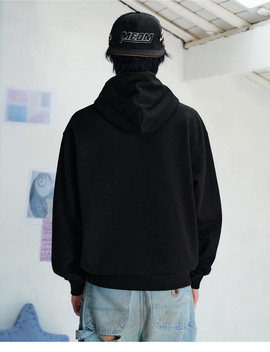 MEDM Leopard Hood Lining Star Patch Logo Hoodie