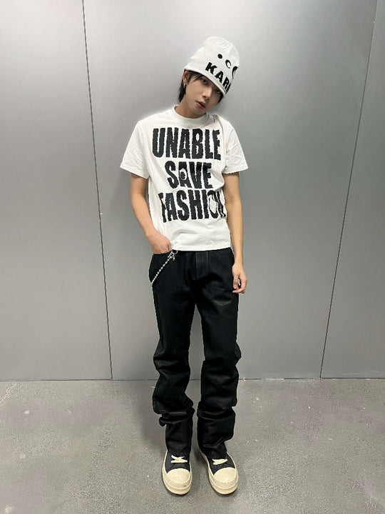 KARMANISTIC Rhinestone Slogan Print Tee | Face 3 Face