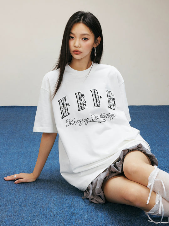MEDM Pearl Lace Patch Embroidery Tee | Face 3 Face