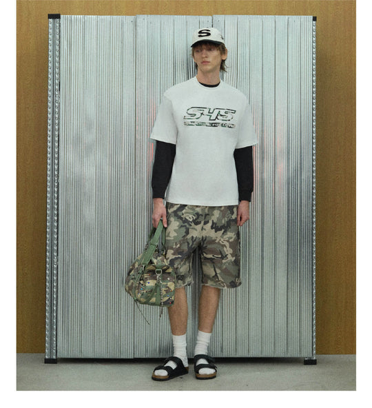 S45 Camouflage Logo Print Short Sleeve Tee | Face 3 Face