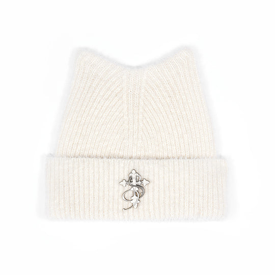 Small Town Kid Cat Ears Metal Logo Beanie | Face 3 Face