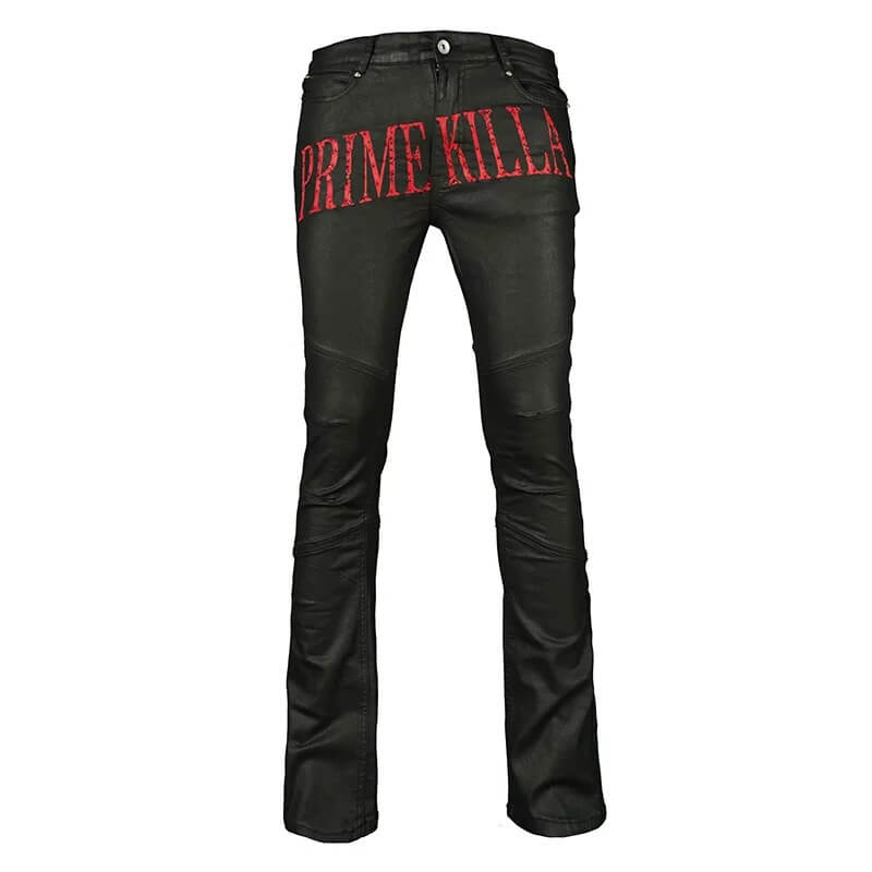 TGFCLUB PRIME KILLA Print Rhinestone Waxed Slim Fit Skinny Jeans | Face 3 Face