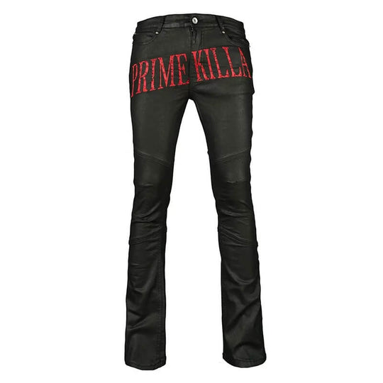 TGFCLUB PRIME KILLA Print Rhinestone Waxed Slim Fit Skinny Jeans | Face 3 Face