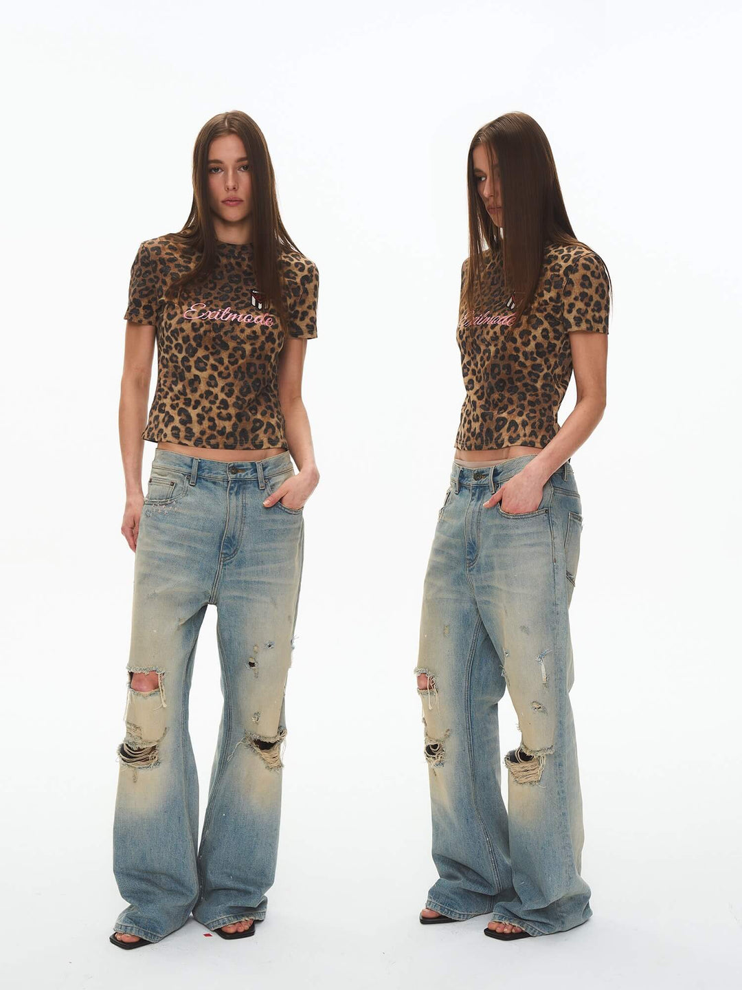 EXITMODE BY BLIND NO PLAN Leopard Print Emblem Patch Short Sleeve Tee | Face 3 Face