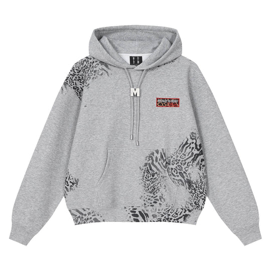 MEDM Leopard Print M Buckle Drawstring Hoodie | Face 3 Face