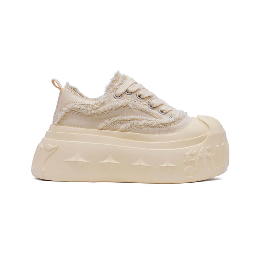 1807 INF-008 Gothic Lace Up Canvas Chunky Sneakers