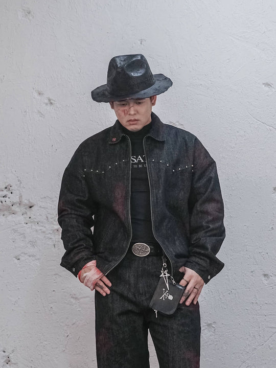 UNDERWATER Studded Western Denim Jacket | Face 3 Face