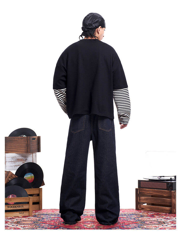 F3F Select Layered Stripe Long Sleeve Waffle Tee | Face 3 Face