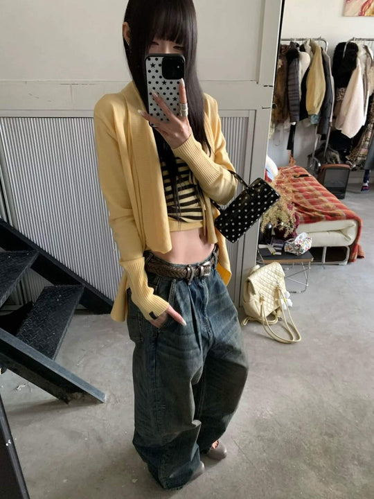 EXITMODE BY BLIND NO PLAN Washed Pleated Baggy Jeans | Face 3 Face
