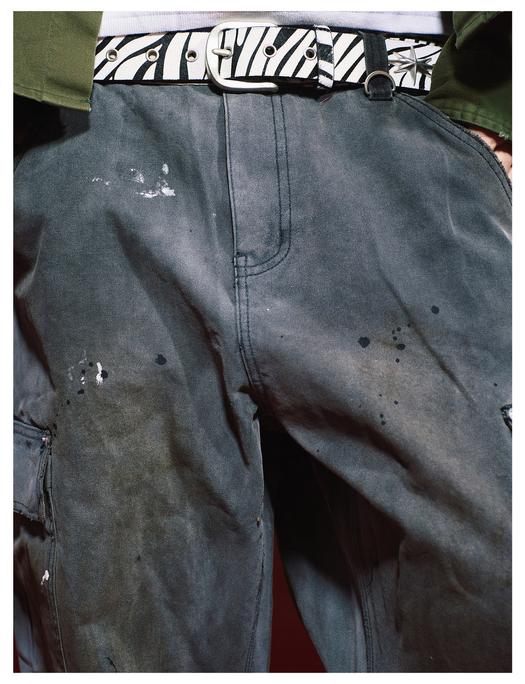 Remedy Washed Ink Splash Baggy Work Cargo Pants | Face 3 Face