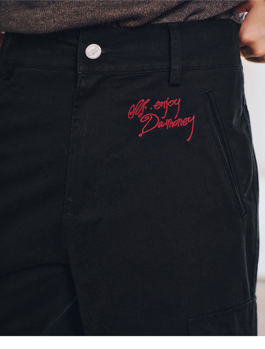MEDM Logo Embroidered 3D Pocket Cargo Pants | Face 3 Face