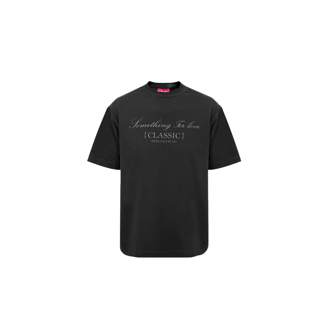 S45 Washed Distressed Letter Print Short Sleeve Tee
