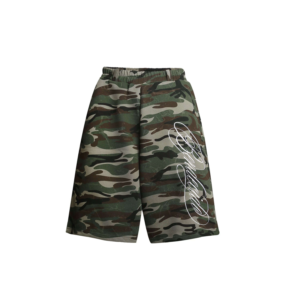 F3F Select Camo Calligraphy Embroidered Baggy Sweat Shorts