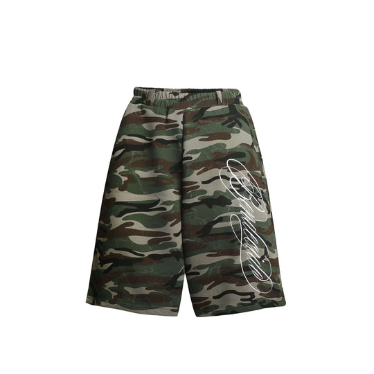 F3F Select Camo Calligraphy Embroidered Baggy Sweat Shorts