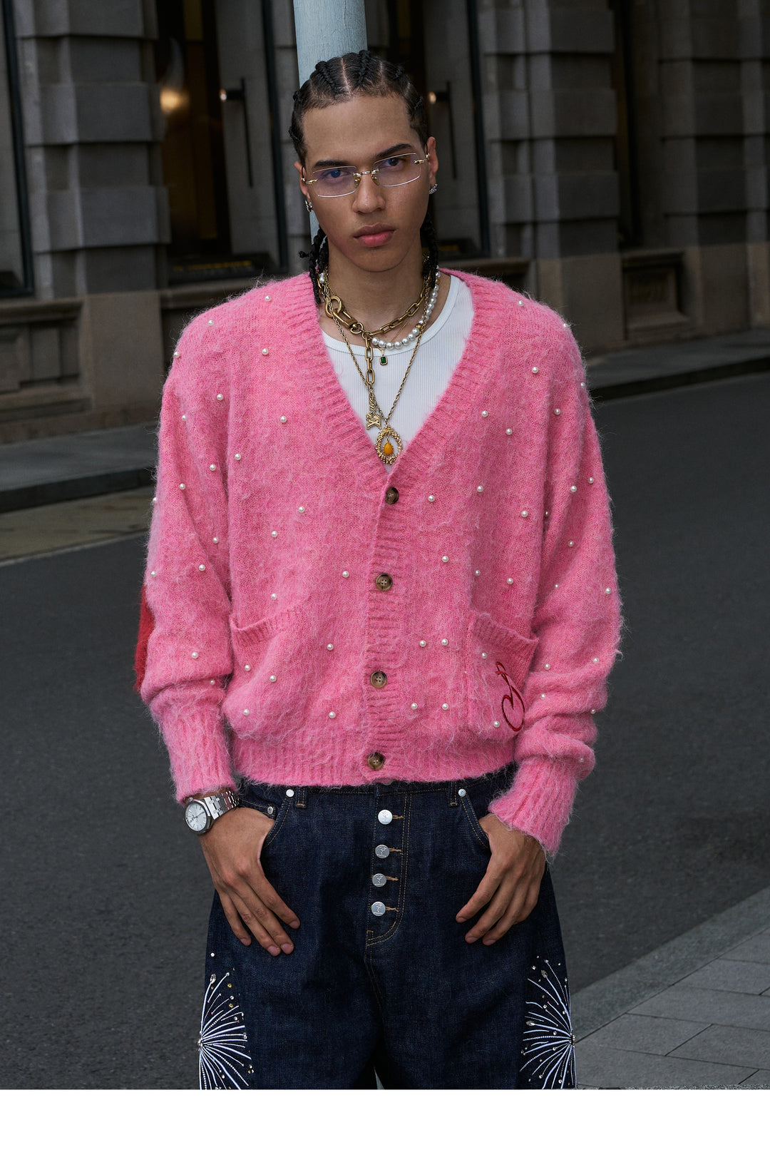 STEEPC Wool Blend Pearl Knit Cardigan | Face 3 Face