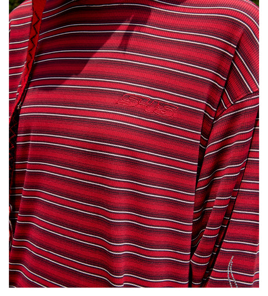 S45 Rhinestone Flame Stripe Long Sleeve Tee | Face 3 Face