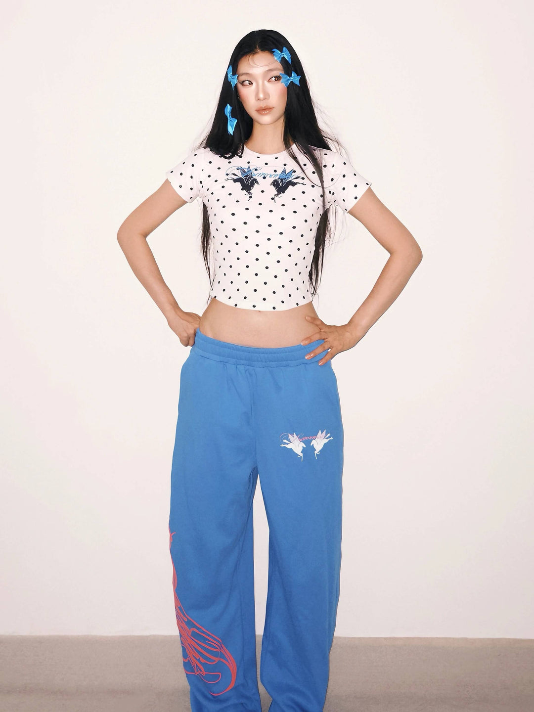KARMANISTIC All Over Dot Chest Pegasus Print Short Sleeve Tee | Face 3 Face
