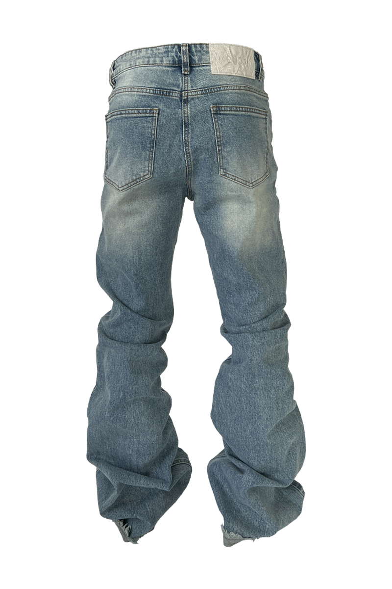 KARMANISTIC Cutoff Washed Flared Jeans | Face 3 Face