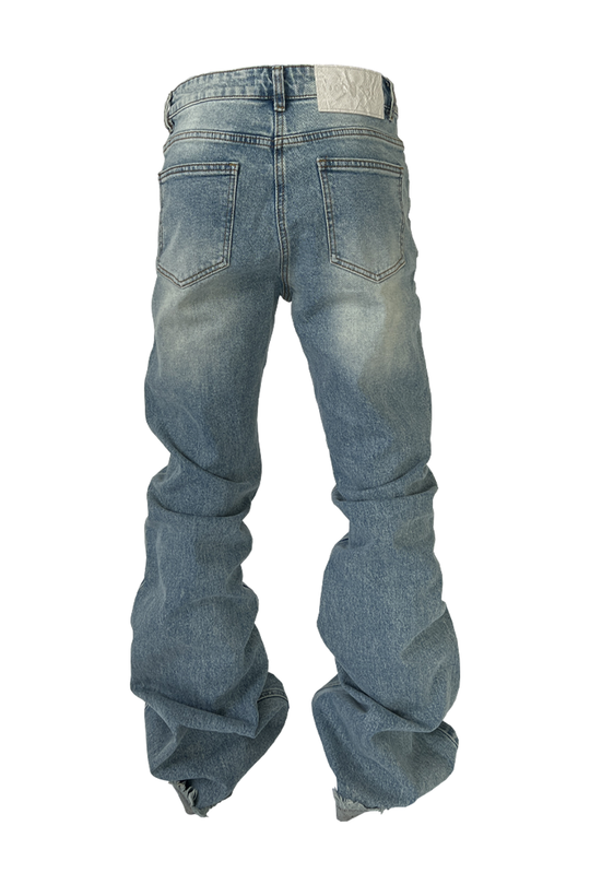 KARMANISTIC Cutoff Washed Flared Jeans | Face 3 Face