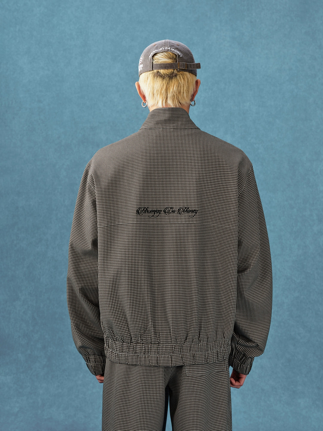 MEDM Houndstooth Leather Logo Track Jacket | Face 3 Face