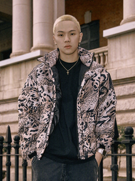 Remedy x STA STARMD SR Logo Leopard Print Hooded Mountain Jacket | Face 3 Face