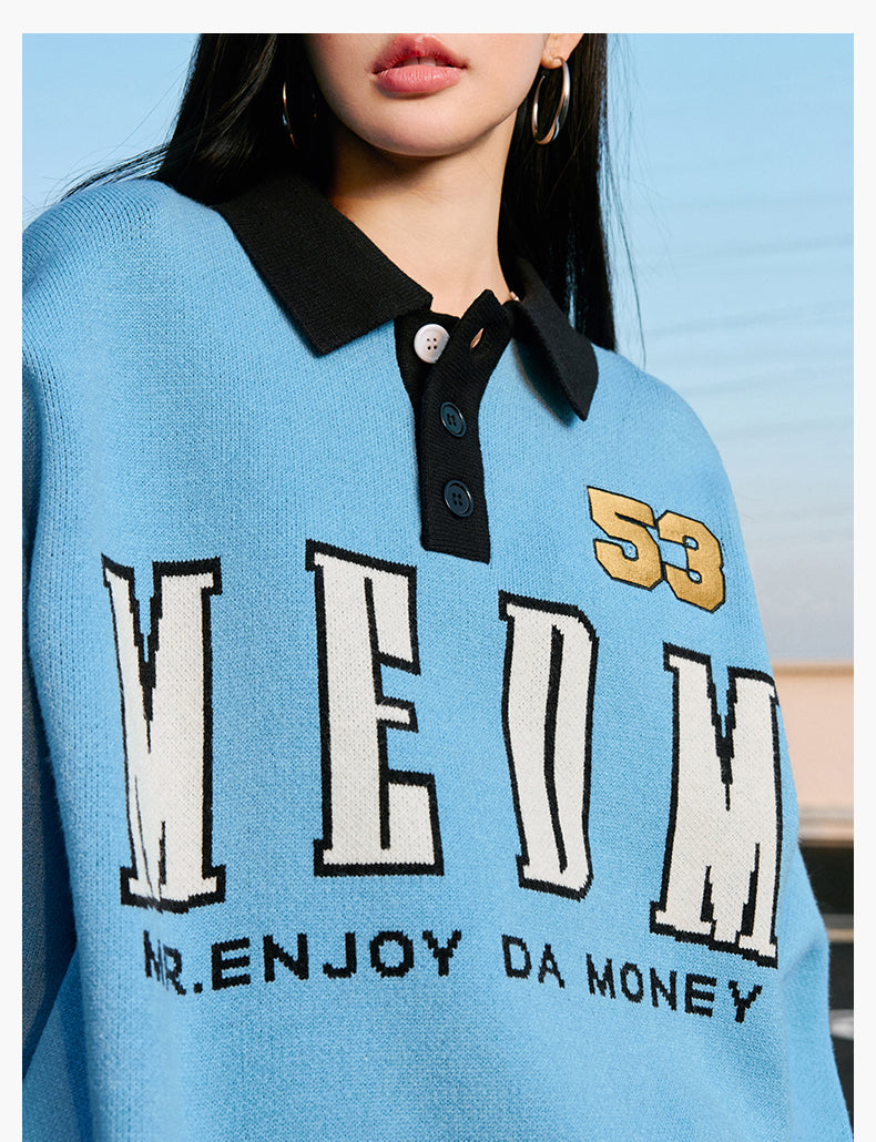 MEDM Patchwork Striped Elbow Knit Sweater | Face 3 Face