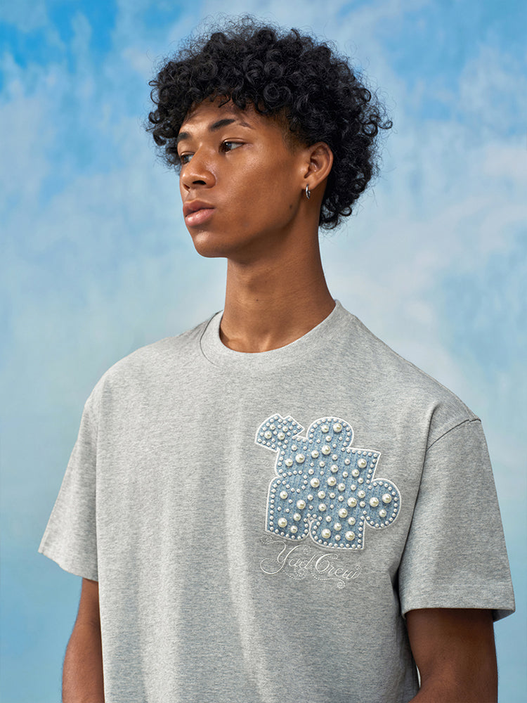 YADcrew Pearl Puzzle Patch Embroidered Tee | Face 3 Face